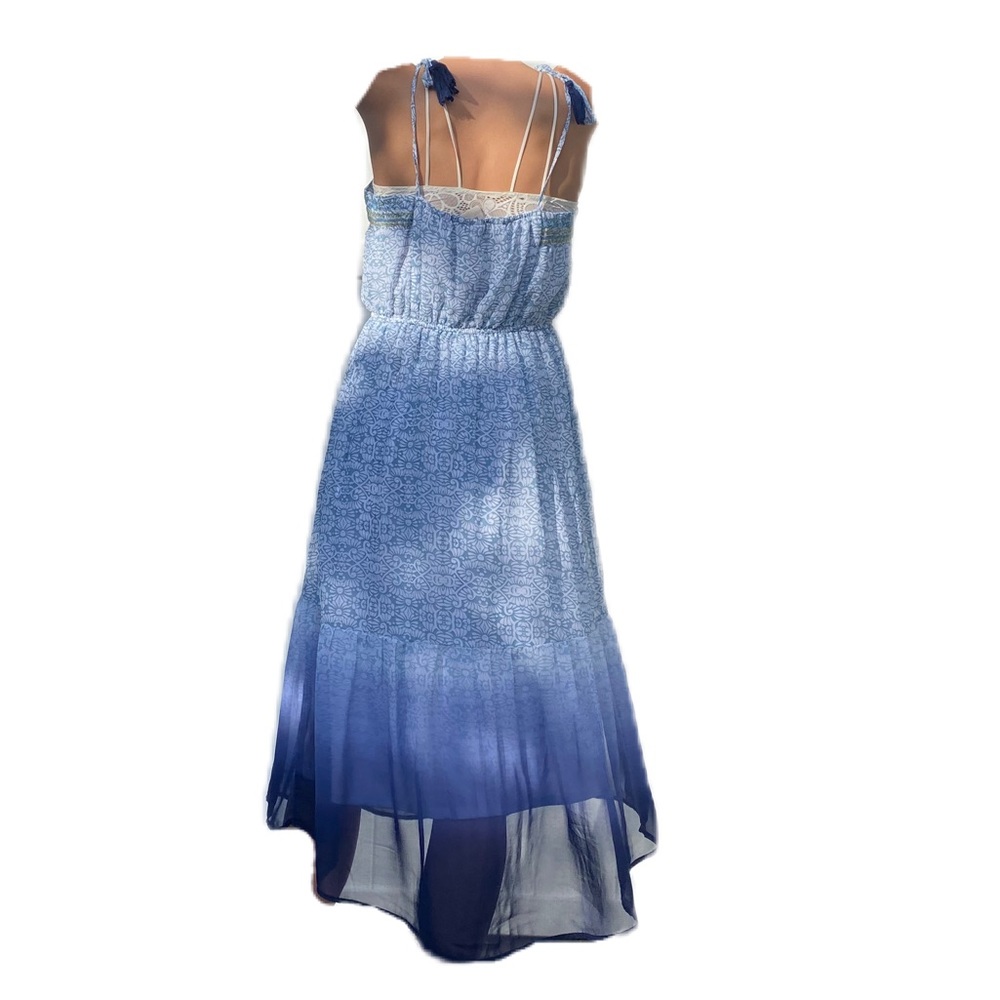 Knox Rose | Tiered Blue Ombré Maxi Dress Embroidered Patterned